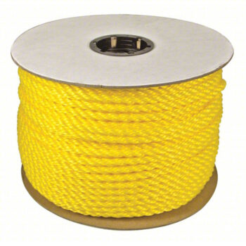 Polypro Rope, 3/8"x600', Black, 1-1/8" Cir, 9mm Diam.