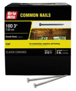 Grip Rite 10D Bright Common Nail, 3", 5LB