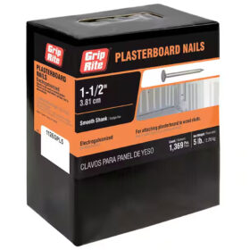 Grip Rite Electrogalvanized Plasterboard Nails, 1-1/2", 5LB