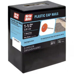 Grip Rite Electrogalvanized Plastic Cap Roofing Nail, 1-1/2", 1LB