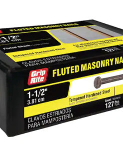 Grip Rite Tempered Hardened Steel Fluted Masonry Nail, 1-1/2", 1LB
