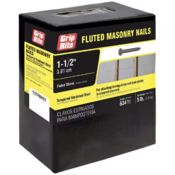 Grip Rite Tempered Hardened Steel Fluted Masonry Nail, 1-1/2", 5LB