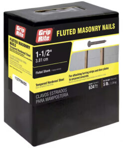 Grip Rite Tempered Hardened Steel Fluted Masonry Nail, 1-1/2", 5LB