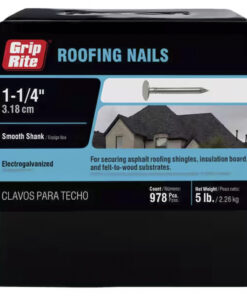 Grip Rite Electrogalvanized Roofing Nail, 1-1/4", 5LB