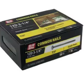 Grip Rite 12D Bright Common Nail, 3-1/4", 1LB