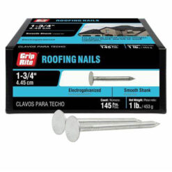 Grip Rite Electrogalvanized Roofing Nail, 1-3/4", 1LB