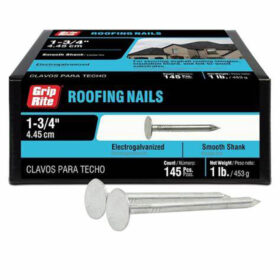 Grip Rite Electrogalvanized Roofing Nail, 1-3/4", 1LB