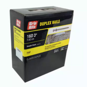 Grip Rite 16D Bright Duplex Nail, 3", 5LB