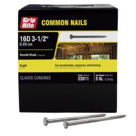 Grip Rite 16D Hot-Galvanized Common Nail, 3-1/2", 1LB