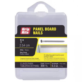 Grip Rite White Steel Panel Board Nails, 1", 6oz