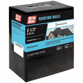 Grip Rite Electrogalvanized Roofing Nail, 2-1/2", 5LB