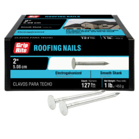 Grip Rite Electrogalvanized Roofing Nail, 2", 1LB