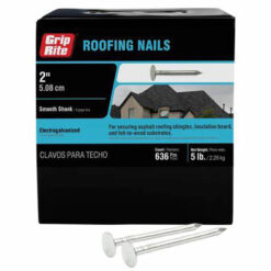 Grip Rite Electrogalvanized Roofing Nail, 2", 5LB