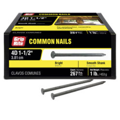 Grip Rite 4D Bright Common Nail, 1-1/2", 1LB