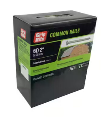 Grip Rite 6D Hot-Galvanized Common Nail, 2", 5LB