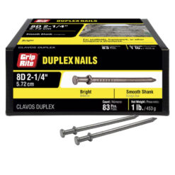 Grip Rite 8D Bright Duplex Nail, 2-1/4", 1LB