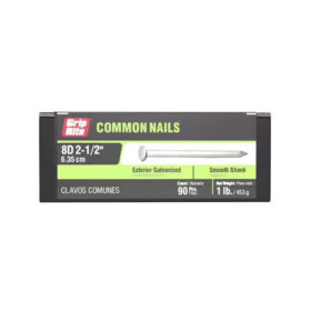 Grip Rite 8D Hot-Galvanized Common Nail, 2-1/2", 1LB