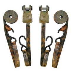 Ratchet Tie Down, 1x15 ft, Camo, 2 Pack
