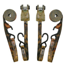 Ratchet Tie Down, 1x15 ft, Camo, 2 Pack