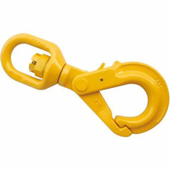 Columbus McKinnon Grade 80A Swivel Hook with Locking Latch, 1 Ton