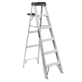 Aluminum Step Ladder, 6', 300 lb Load