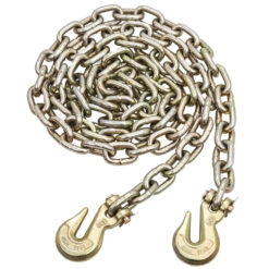 Lashing Long Link Assembly Chain with 2 Hooks, 13mm x 20', Minimum Breaking 20 Ton