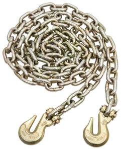 Lashing Long Link Assembly Chain with 2 Hooks, 13mm x 20', Minimum Breaking 20 Ton