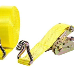 Ratchet Strap Tie Down w/ J Hooks, 2"x27', Breaking Strength 10,000 lbs