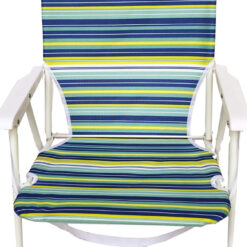 Seasonal Trends F2S024 Beach Chair, 22 in W, 21.7 in D, 26.7 in H, Steel Frame, White Frame, 400D PE Solid Fabric Seat