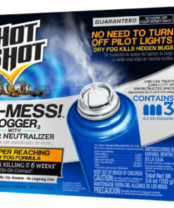 Hot Shot No-Mess! HG-20177 Fogger with Odor Neutralizer, 2000 cu-ft Coverage Area, Light Yellow