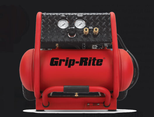 Grip Rite 4 Gallon Ultra Quiet Compressor with Wheel Kit - W Hardware