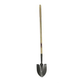 Round Point Wood L-Handle Shovel