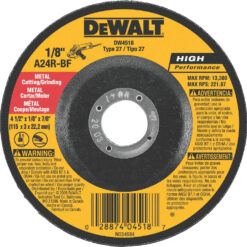DEWALT Cut-Off Wheel Type 27, 9 in x 1/8 in x 5/8"-11, Aluminum Oxide, 24 Grit, A24R