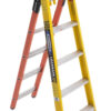 Werner LDP7300 Series LDP7306 Multi-Purpose Ladder, 13 ft Max Reach H, 6-Step, 375 lb, Type IAA Duty Rating, Fiberglass