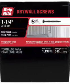 Grip Rite Philips Bugle-Head Fine Thread Drywall Screws 6 X 1-1/4", 5LB