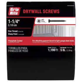 Grip Rite Philips Bugle-Head Fine Thread Drywall Screws 6 X 1-1/4", 5LB