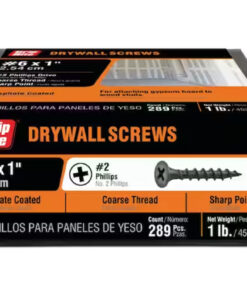 Grip Rite Philips Bugle-Head Coarse Thread Sharp Point Drywall Screws 6 X 1", 1LB