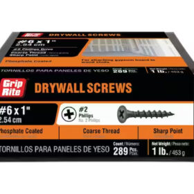 Grip Rite Philips Bugle-Head Coarse Thread Sharp Point Drywall Screws 6 X 1", 1LB