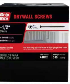 Grip Rite Philips Bugle-Head Fine Thread Drywall Screws 8 X 2-1/2", 5LB
