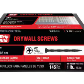 Grip Rite Philips Bugle-Head Fine Thread Drywall Screws 2", 1LB
