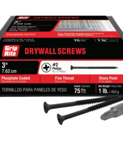 Grip Rite Philips Bugle-Head Fine Thread Drywall Screws 3", 1LB