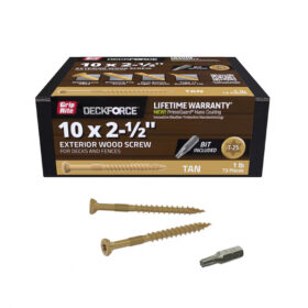 Grip Rite Deckforce Exterior Wood Screw Gold 10 X 2-1/2", 1LB