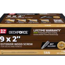 Grip Rite Deckforce Exterior Wood Screw Gold 9 X 2", 1LB