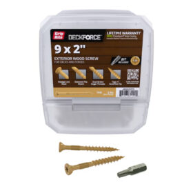 Grip Rite Deckforce Exterior Wood Screw Gold 9 X 2", 5LB
