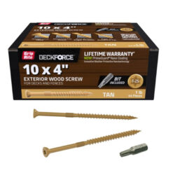 Grip Rite Deckforce Exterior Wood Screw Gold 10 X 4", 1LB