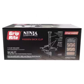 Grip Rite Ninja Hidden Deck Clip 316 Stainless Steel Black Coated-50 sq. ft. per Box, 90 pc
