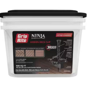 Grip Rite Ninja Hidden Deck Clip 316 Stainless Steel Black Coated-500 sq. ft. per Box, 900 pc