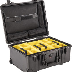 Pelican 1560SC Protector Studio Case, Black with Yellow Dividers