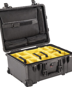 Pelican 1560SC Protector Studio Case, Black with Yellow Dividers