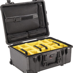 Pelican 1560SC Protector Studio Case, Black with Yellow Dividers